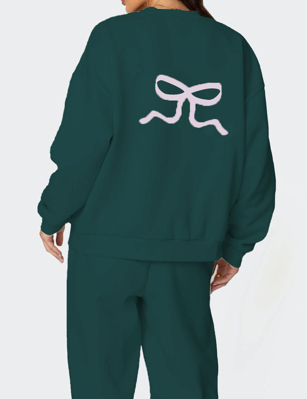 Casual Long Sleeve Thickened Sweatshirt Pants Set