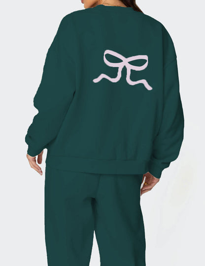 Casual Long Sleeve Thickened Sweatshirt Pants Set