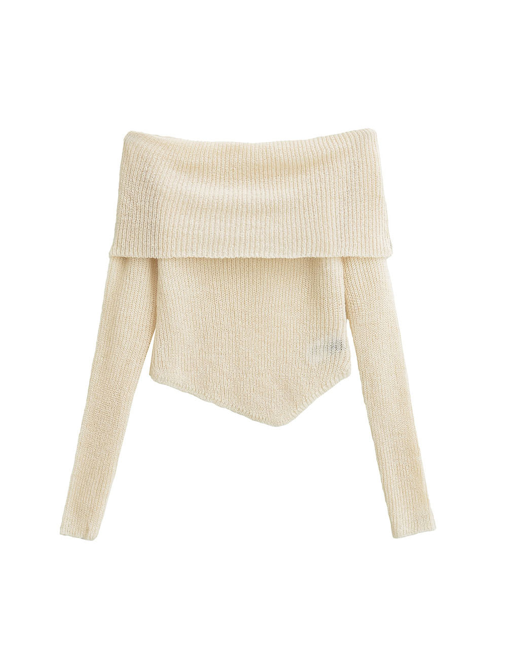 Trendy Asymmetric Hem Off-Shoulder Knit Top