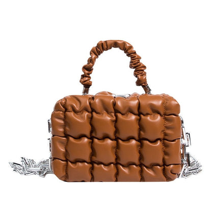 Elegant Grid Mini Handle Bag