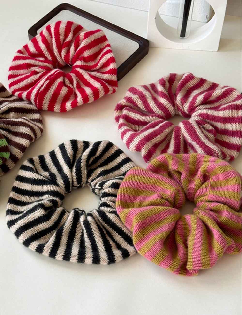 Color Block Striped Elastic Hair Tie