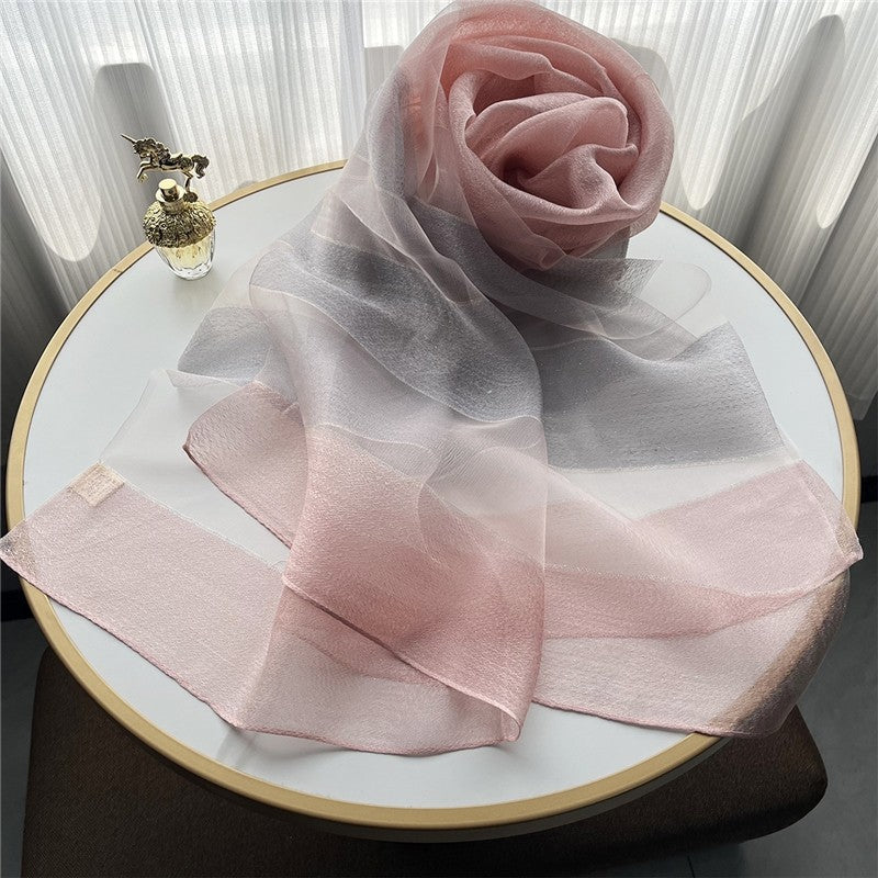 Fashion Plaid Scarf With Gold Trim