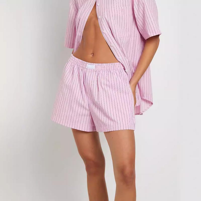 Striped Casual Simple Wide Leg Shorts