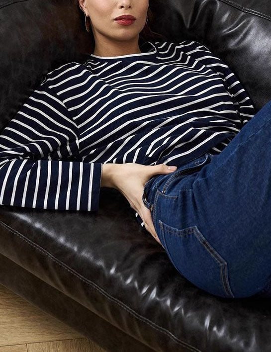 Simple Striped Casual Slim Pullover T-Shirt