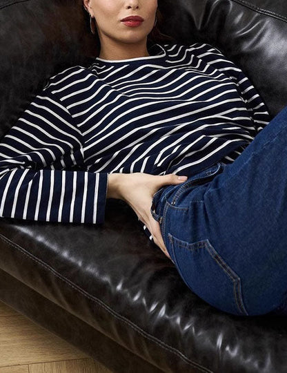 Simple Striped Casual Slim Pullover T-Shirt