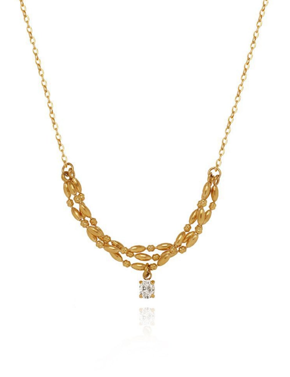 Trendy Zircon Twisted Chain Necklace