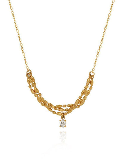 Trendy Zircon Twisted Chain Necklace
