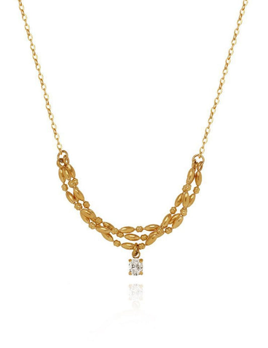 Trendy Zircon Twisted Chain Necklace