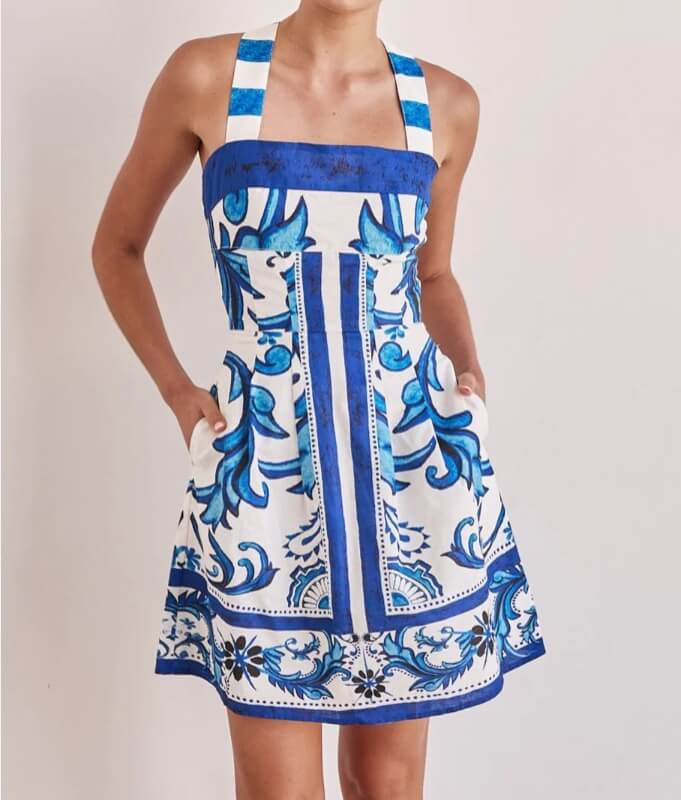 Elegant Floral Print Sleeveless Strap Dress