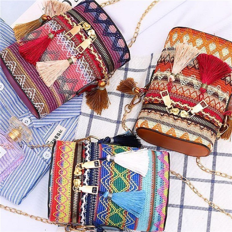 Casual Zippered Tasseled Anti-Stress All-Match Lightweight Bag