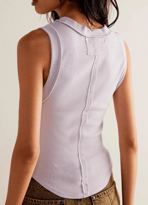 Basic Round Neck Ribbed Tank Tops