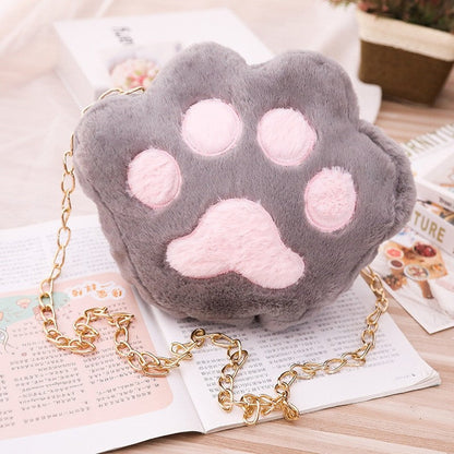 Cute Cat's Claw Plush Shoulder Bag