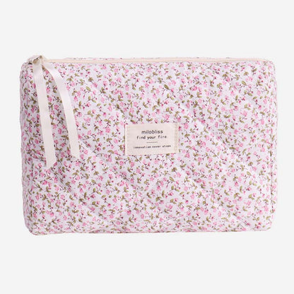 Cute Flower Print Portable Makeup Bag