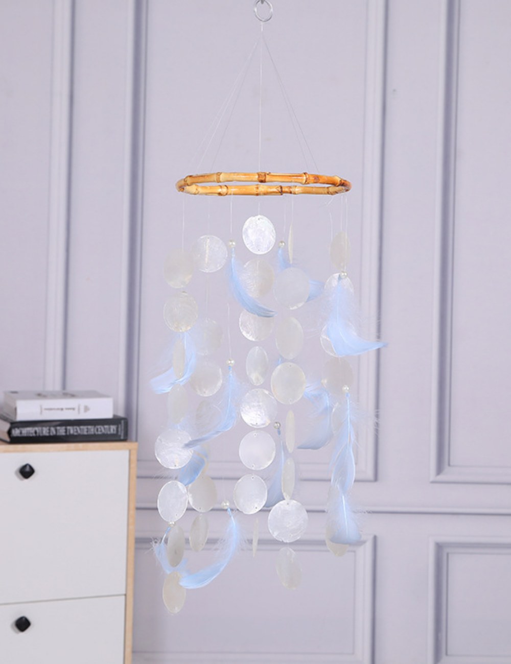 2+Simple Shell Feather Hangings