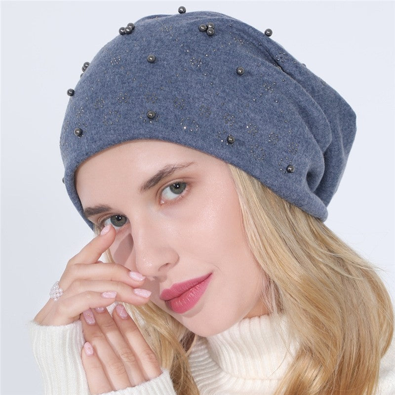 Double Layer Cotton Drill Beaded Cap