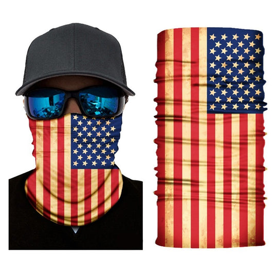 Motorcycle Flag Print Multi-Ways Scarf