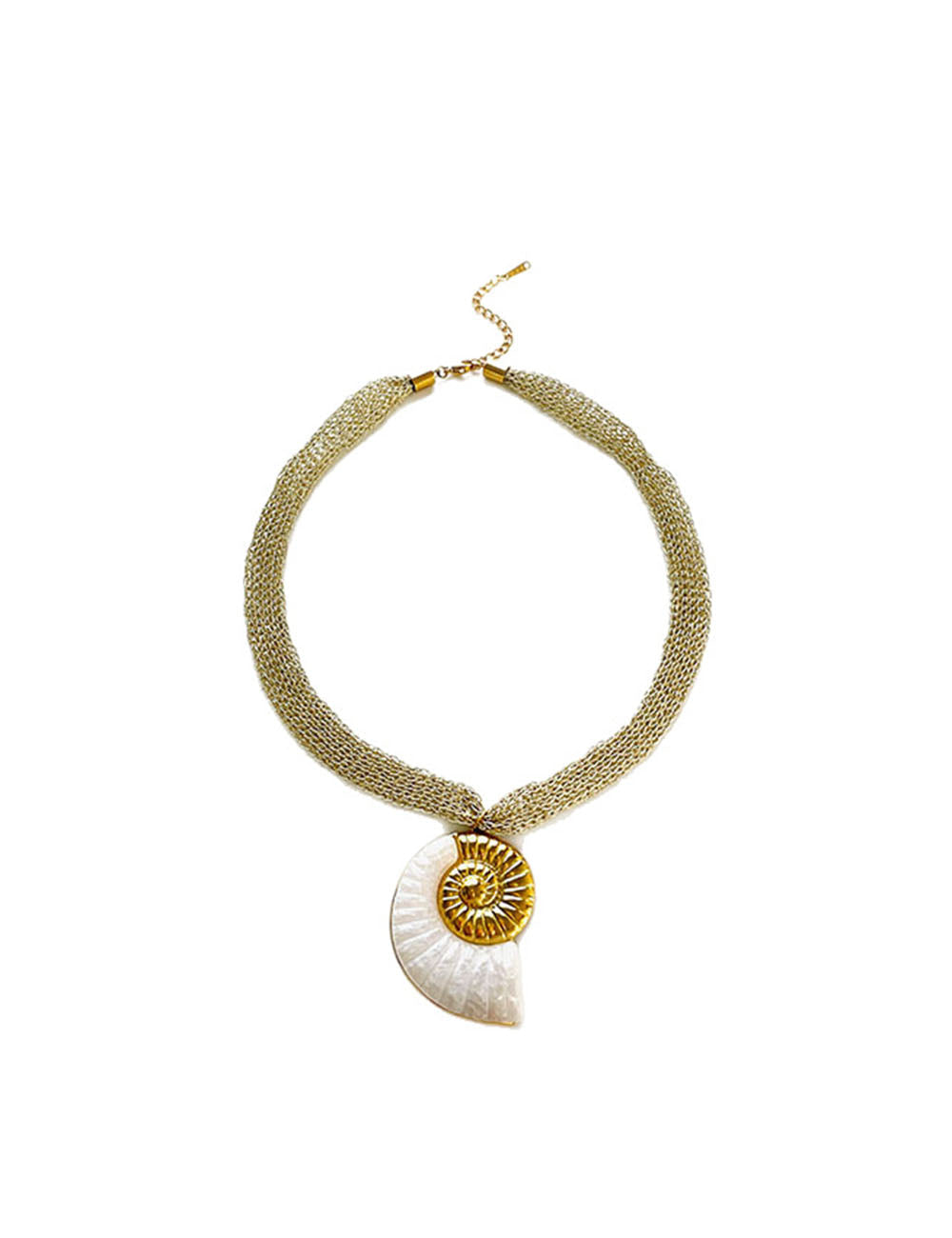 Chunky Gold Plated Statement Pendant Necklace