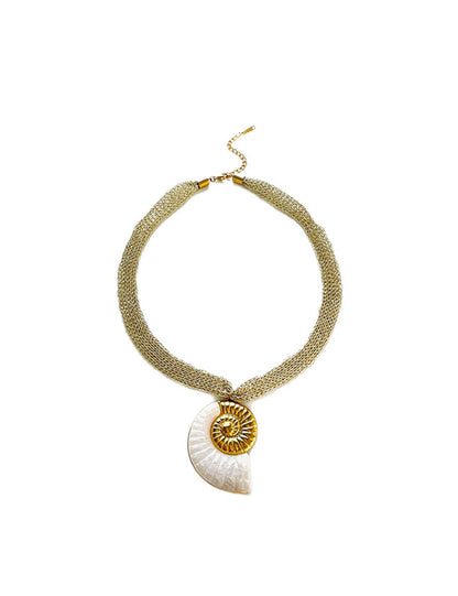 Chunky Gold Plated Statement Pendant Necklace