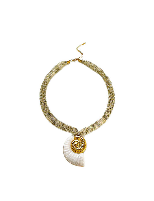 Chunky Gold Plated Statement Pendant Necklace