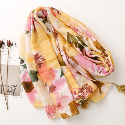 Colorful Cotton Linen Vacation Beach Scarf