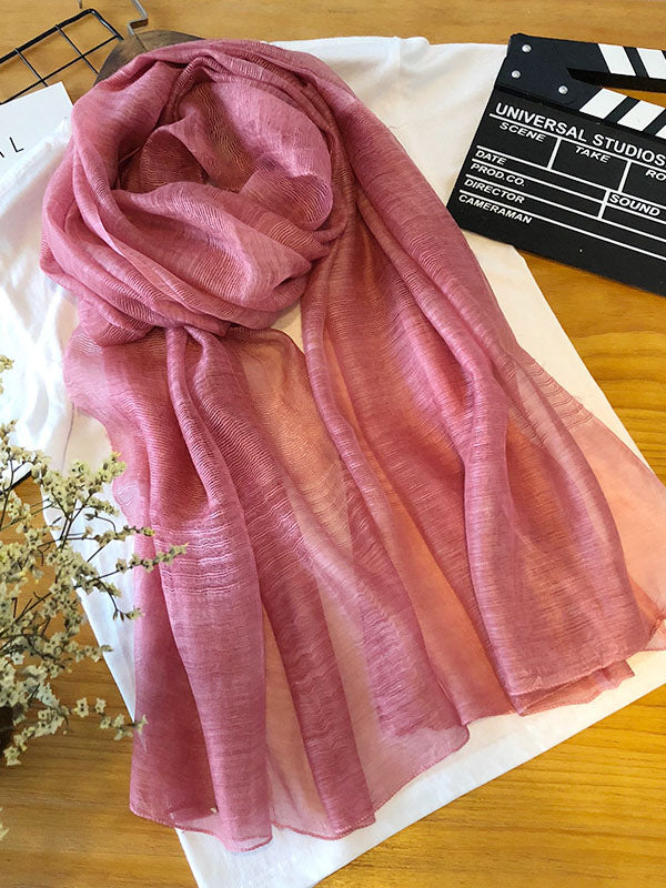 Silk Solid Vintage See-Through Fashion Scarf