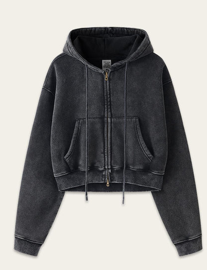 Trendy Long Sleeve Drawstring Cropped Cardigan