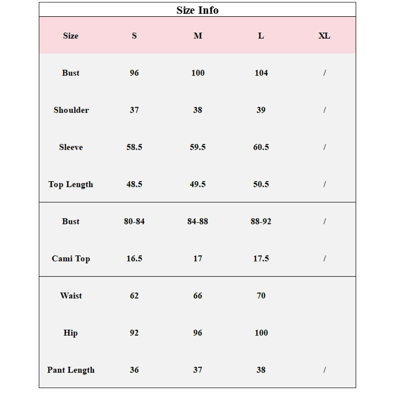 3 Pcs Knit Cami Shorts Lounge Pajamas Set