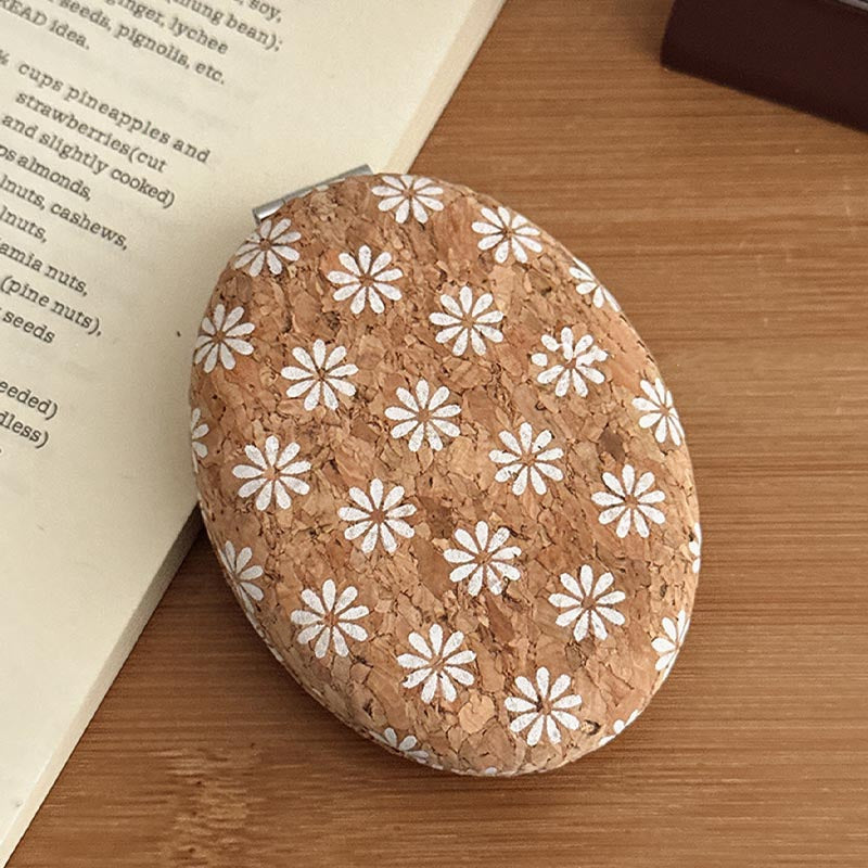 Vintage Floral Print Foldable Makeup Mirror