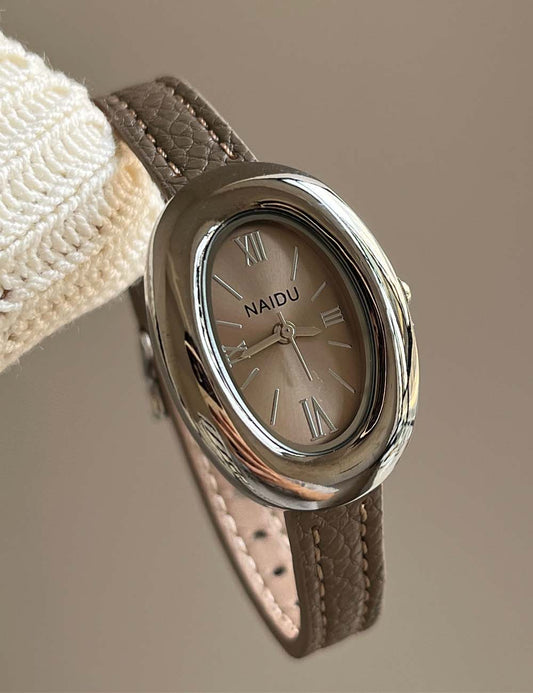 Leather Strap Vintage Oval Watch
