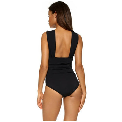Solid Color Sexy V-Neck Cross Swimwear