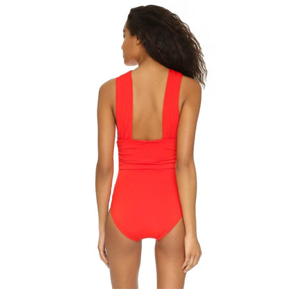 Solid Color Sexy V-Neck Cross Swimwear