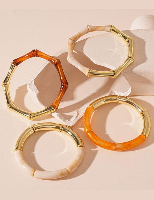 Simple Metal Acylic Splicing Thin Bracelets