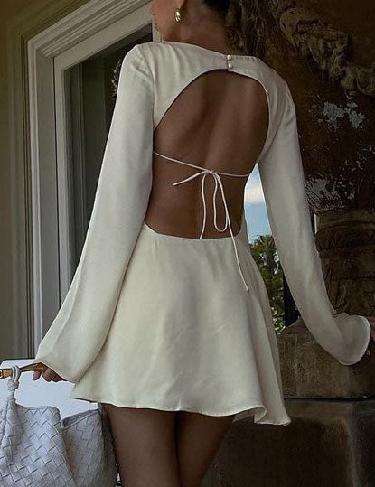 Sexy Backless String A-Line MIni Dress