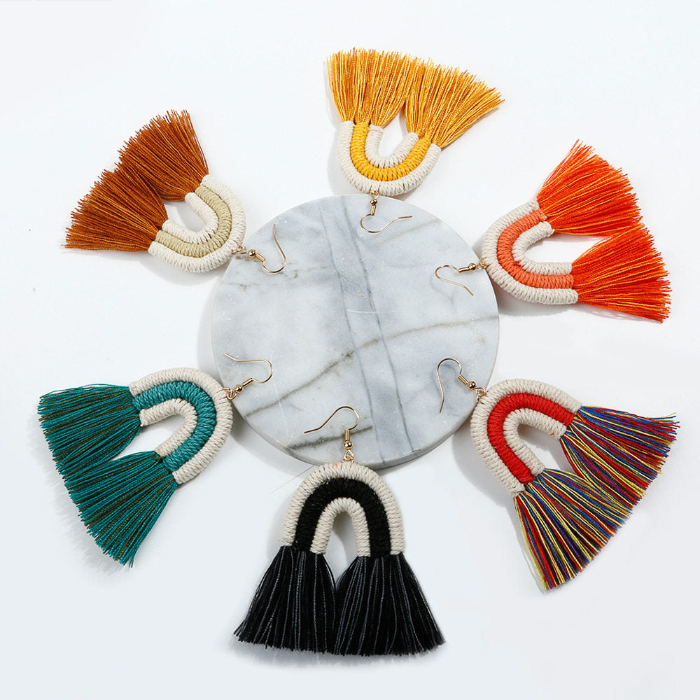 Creative Pendant Bohemian Tassel Bag Pendant Rainbow Keychain