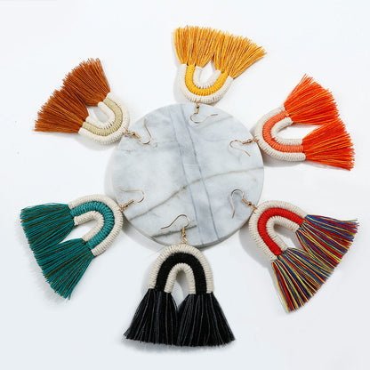 Creative Pendant Bohemian Tassel Bag Pendant Rainbow Keychain