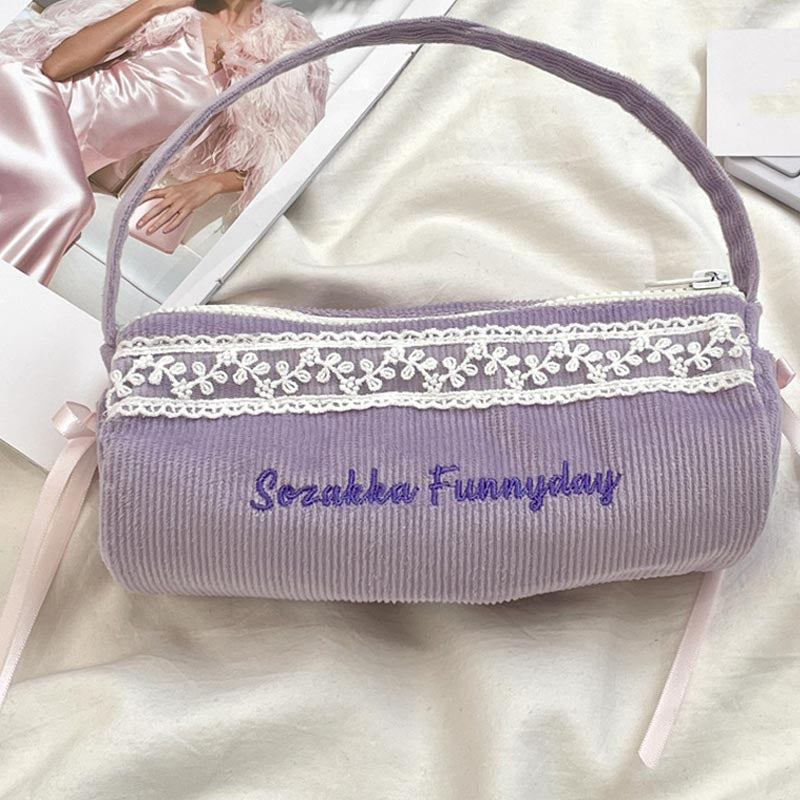 Minimalist Corduroy Makeup Pencil Pouch