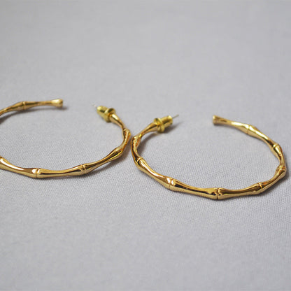 Simple Bamboo Exaggerated Large Hoop Earrings