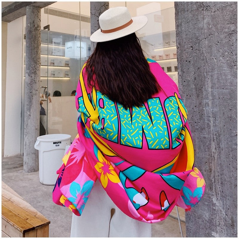 Ethnic Style Cotton And Linen Beach Shawl Scarf