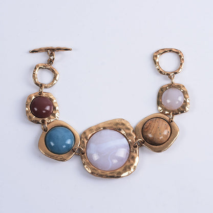 Trendy Personality Irregular Metal Stone Bracelet