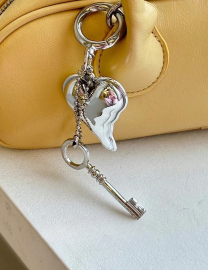 Silver Love Keychain Bag Charms