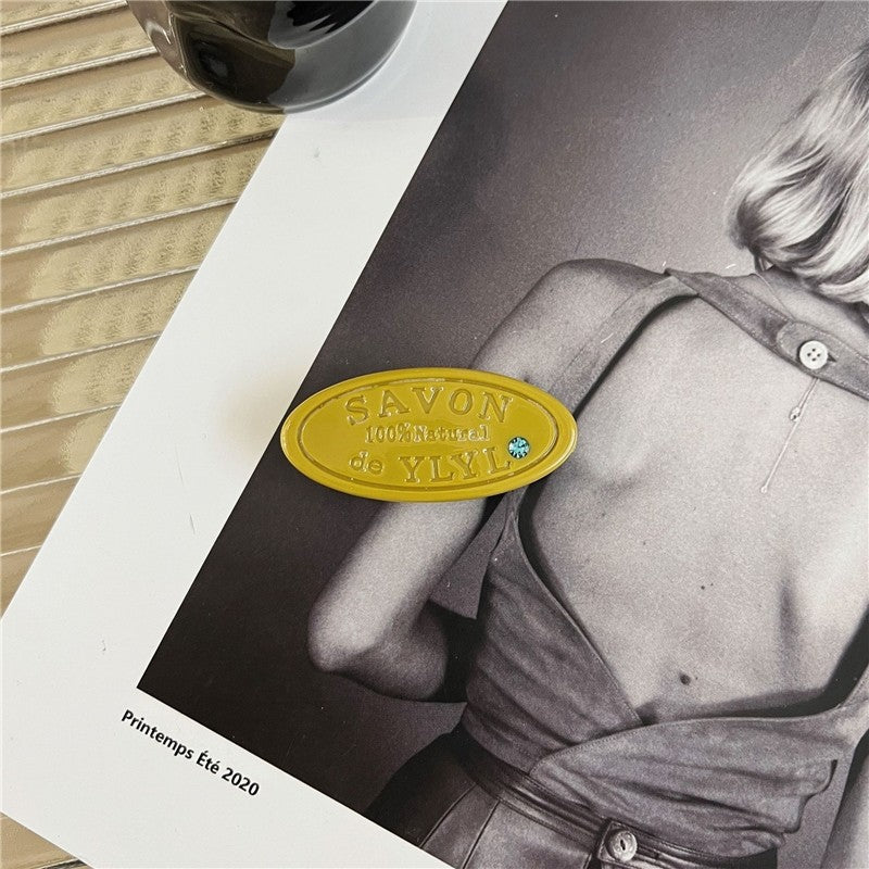 Elliptical Spring Alphabet Crystal Hair Clip