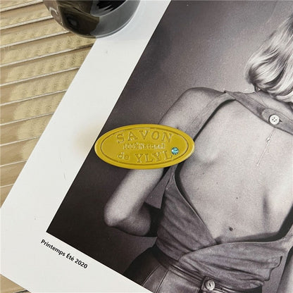 Elliptical Spring Alphabet Crystal Hair Clip