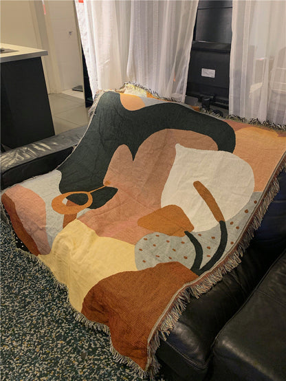 Cozy Artistic Print Tapestry Sofa Throw Blanket
