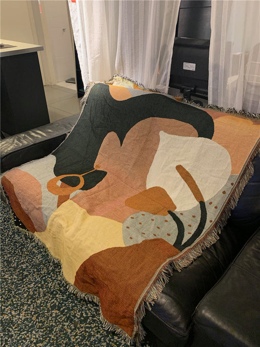 Cozy Artistic Print Tapestry Sofa Throw Blanket
