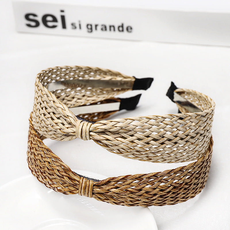 Vintage Handmade Straw Knot Headbands