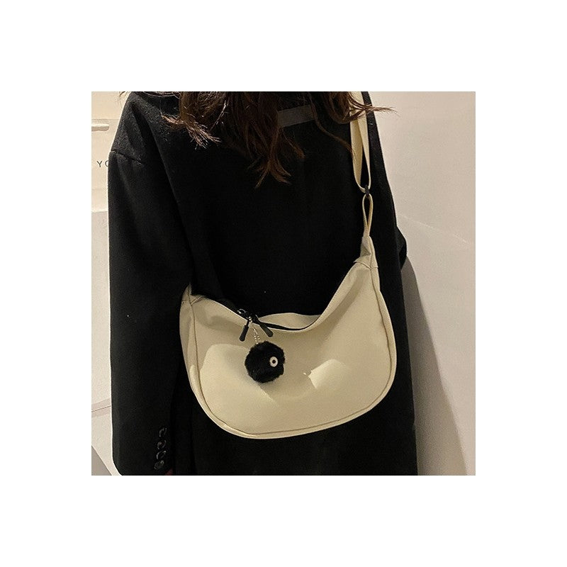 Causal Solid Color Oxford Crossbody Bag