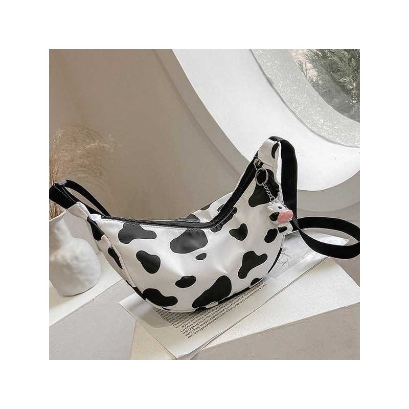Cow Printed Crossbdody Dumpling Bag