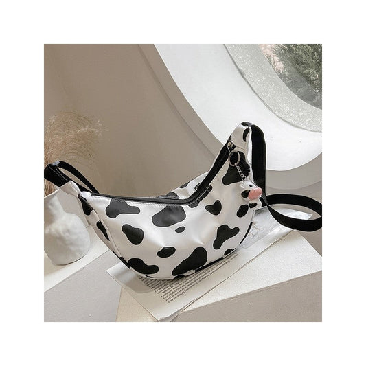 Cow Printed Crossbdody Dumpling Bag