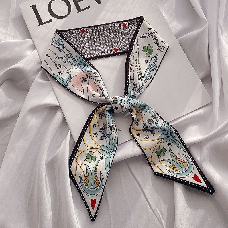 Tarot Pattern Slim Long Hair Scarf