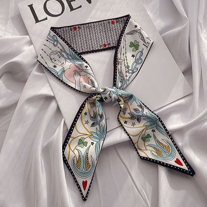 Tarot Pattern Slim Long Hair Scarf